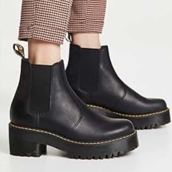 Dr. Martens Women's Rometty Chelsea Boot, Black Burnished Wyoming, 5 - Picture 1 of 3